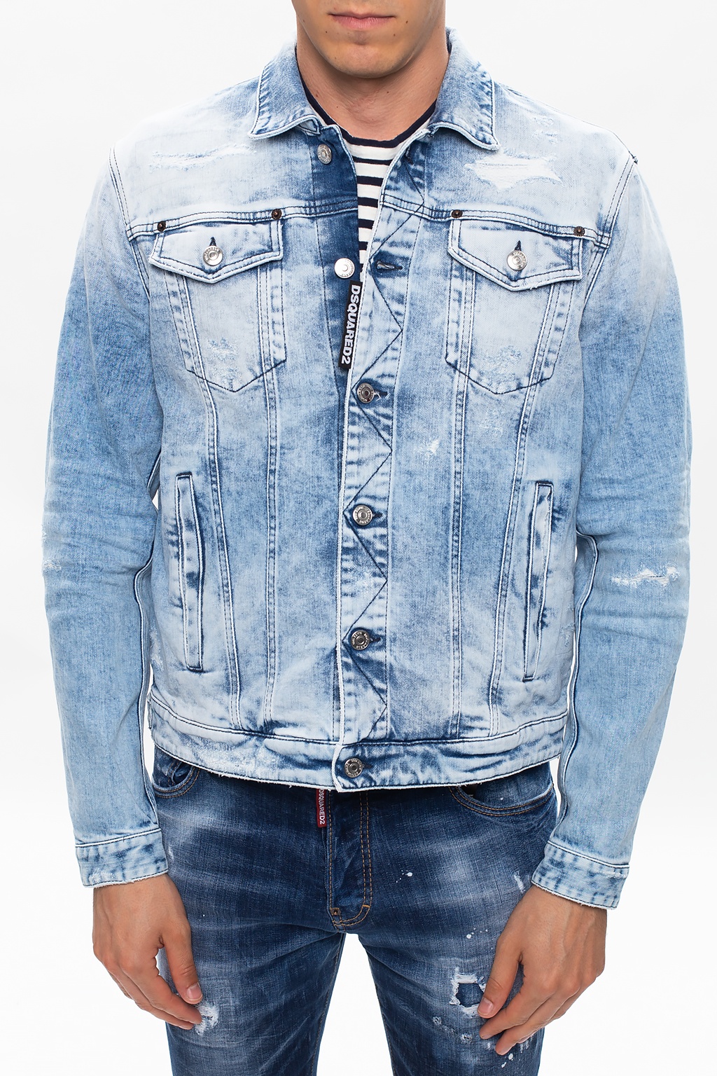 Denim jacket with logo Dsquared2 - IetpShops Germany